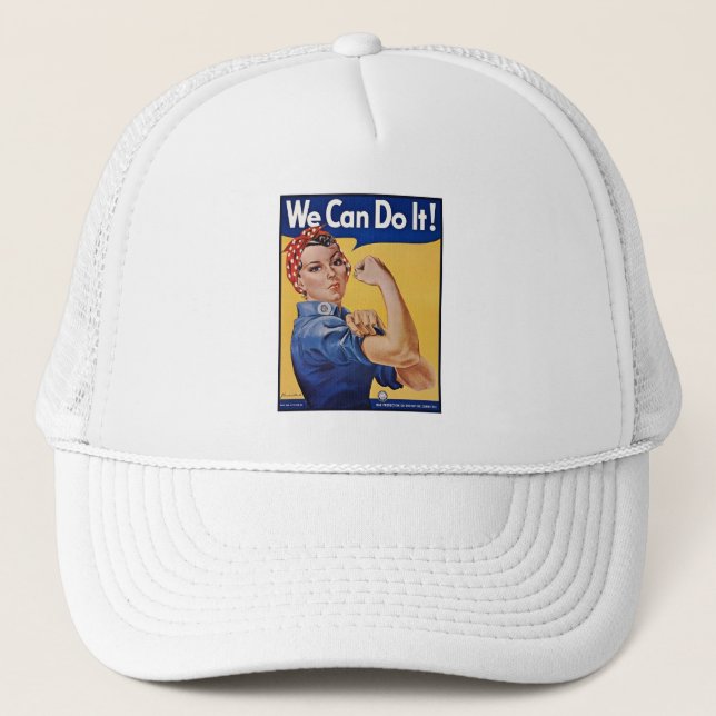 Rosie the Riveter: Strong Women Female Empowerment Trucker Hat (Front)