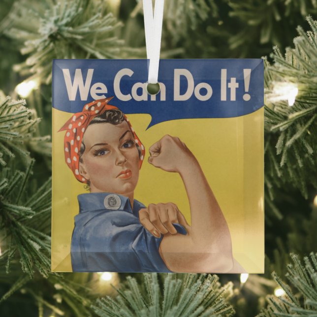 Rosie the Riveter Strong Women in the Workforce  Glass Ornament (Insitu)