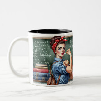 Rosie the Riveter Teacher Two-Tone Coffee Mug