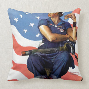 Rosie the Riveter Throw Pillow