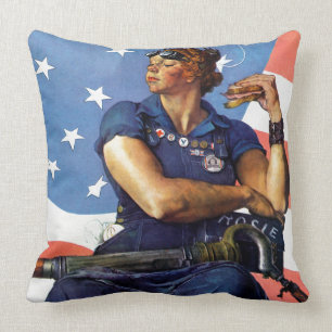 "Rosie the Riveter" Throw Pillow