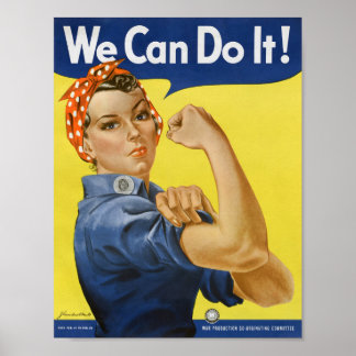 Rosie the Riveter Unedited Vintage Photos Old Aest Poster