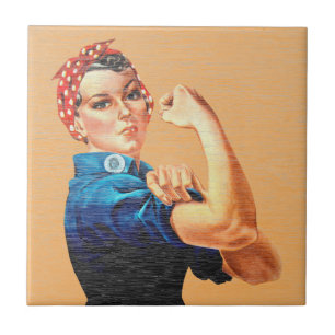 Rosie the Riveter Vintage Empowerment Tile