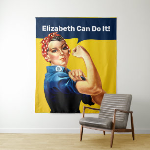 Rosie the Riveter   Wall Tapestries   Personalize