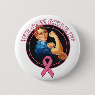 Rosie The Riveter We Can Cure It Breast Cancer 2 Inch Round Button