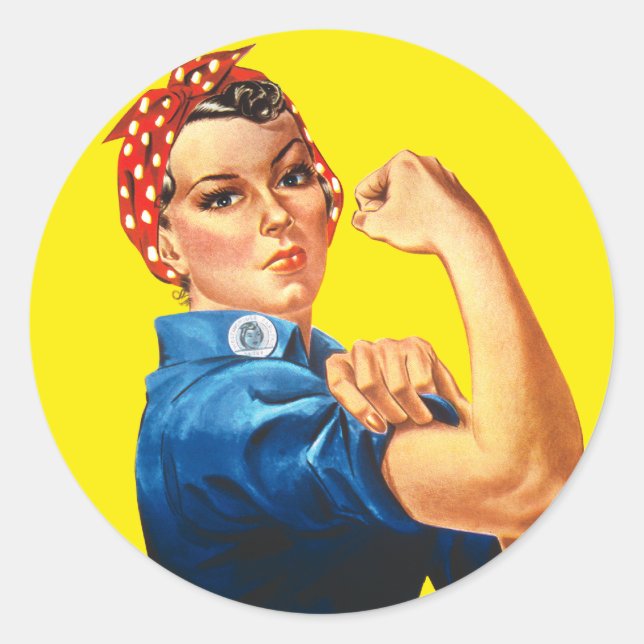 Rosie the Riveter, We Can Do It! Classic Round Sticker (Front)