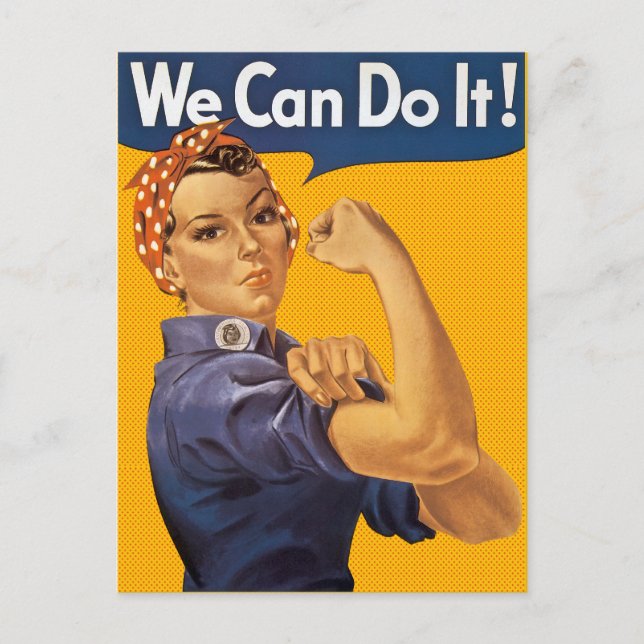 Rosie the Riveter We Can Do It Red Polka Dots Postcard (Front)