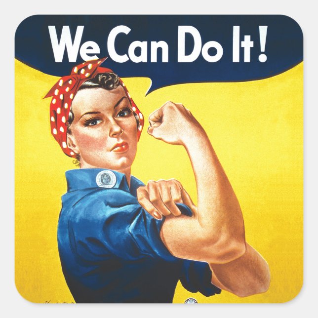Rosie the Riveter – “We Can Do It!” Square Sticker (Front)