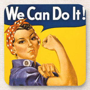 Rosie the Riveter We Can Do It Vintage Coaster