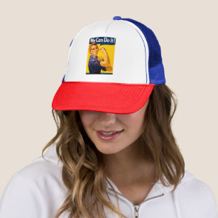 Rosie the Riveter We Can Do It! Vintage Girl Power Trucker Hat