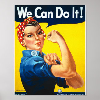 Rosie the Riveter We Can Do It Vintage Poster