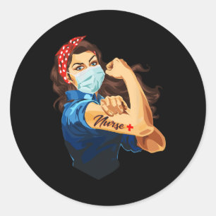 Rosie The Riveter - Woman Nurse  Classic Round Sticker