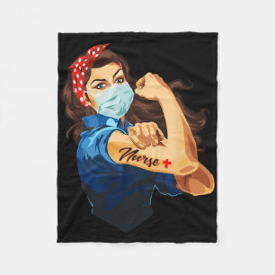 Rosie The Riveter - Woman Nurse Fleece Blanket