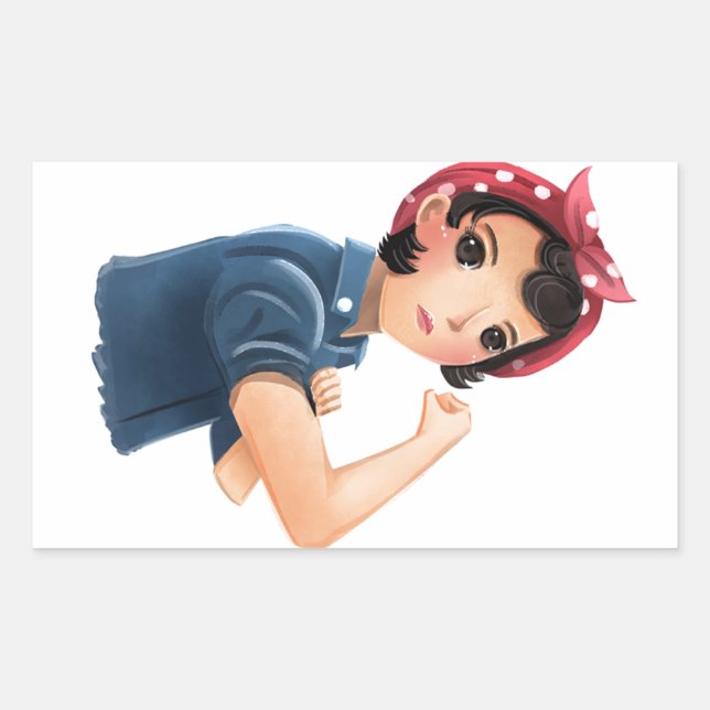 rosie the riveter women we can do it! WWII Sticker (Front)