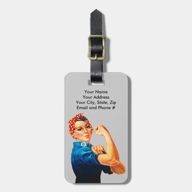 Rosie The Riveter WWII Poster Luggage Tag (Front Vertical)