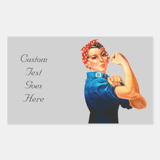 Rosie The Riveter WWII Poster Sticker (Front)