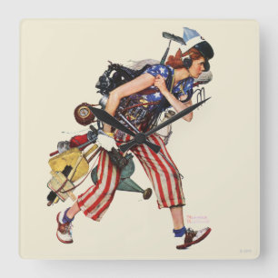 Rosie to the Rescue Square Wall Clock