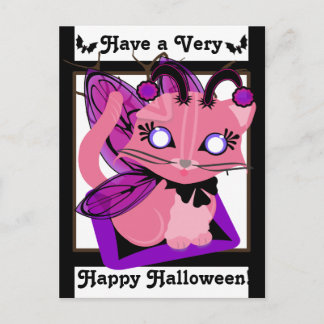 Rosie Toon Kitty Fairy Kitten B&W EdgesPostcard Postcard