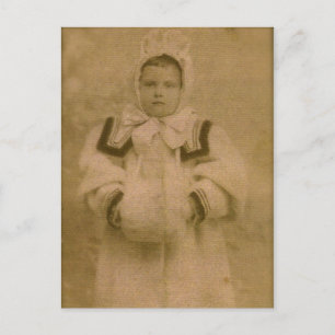 Rosie ZARFOS, ready for snow, circa 1895 Postcard