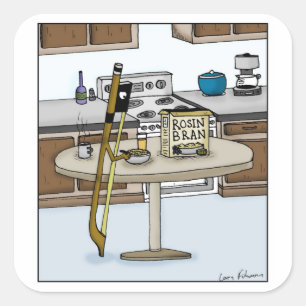 Rosin Bran String Instruments Bow Cartoon Square Sticker