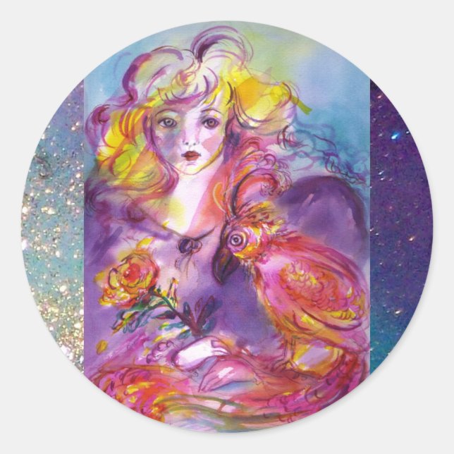 ROSINA / Venetian Masquerade Ball Classic Round Sticker (Front)