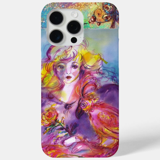 ROSINA /Young Girl with Rose and Parrot Case-Mate iPhone Case (Back)