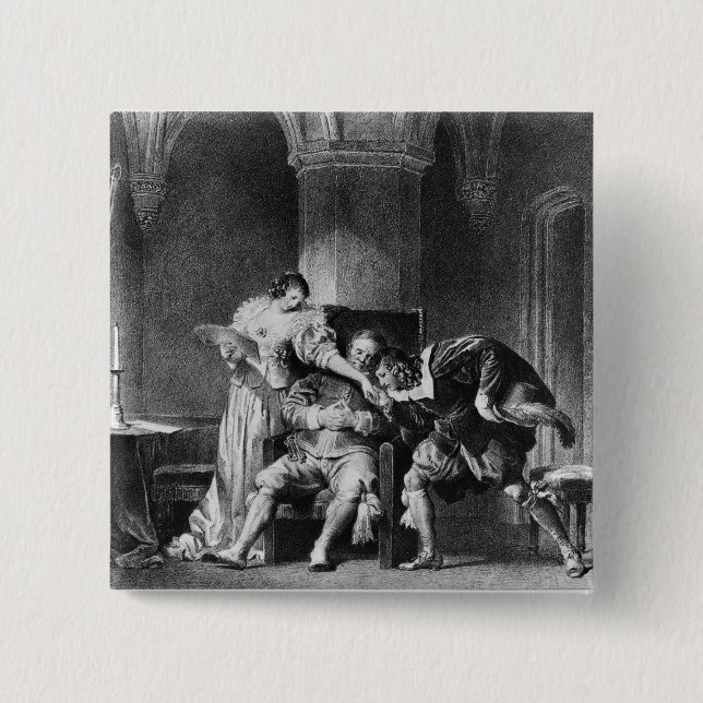 Rosine, Bartholo, Count Almaviva 2 Inch Square Button (Front)