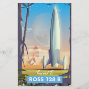 Ross 128 B Science fiction poster Stationery
