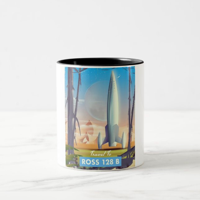 Ross 128 B Science fiction poster Two-Tone Coffee Mug (Center)