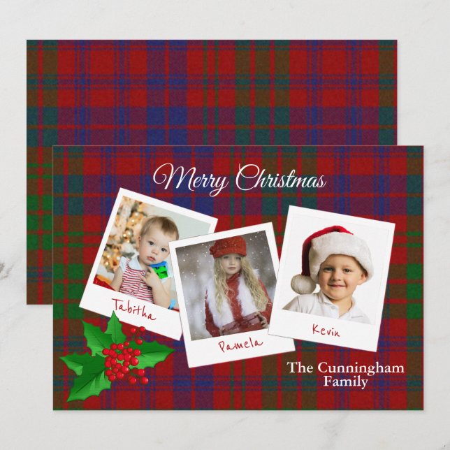 Ross Clan Plaid Christmas Multi Carte photo (Devant / Derrière)