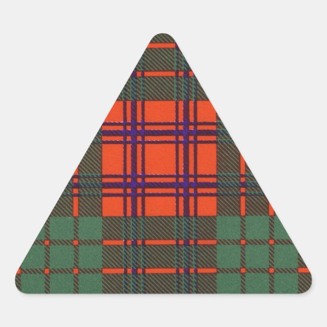 Ross clan Plaid Scottish tartan Triangle Sticker (Front)