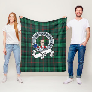 Ross Hunting Modern Clan Badge Tartan Plaid Fleece Blanket
