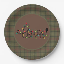 Ross Hunting Scottish Clan Tartan Christmas Paper Plate