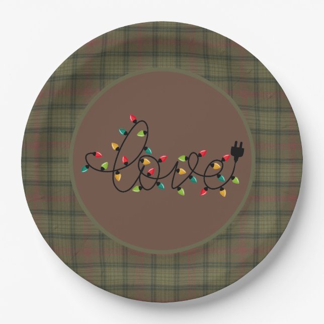 Ross Hunting  Scottish Clan Tartan Christmas Paper Plate (Front)