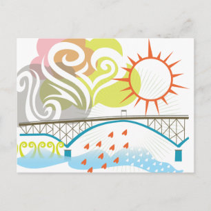 Ross Island Bridge Portland Postcard