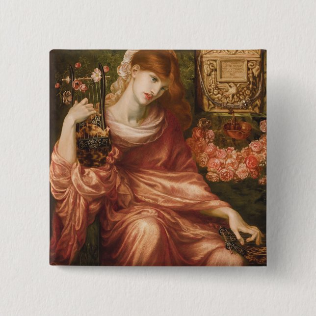 Rossetti Roman Harp Player Button (Front)