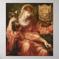 Rossetti Roman Harp Player Poster