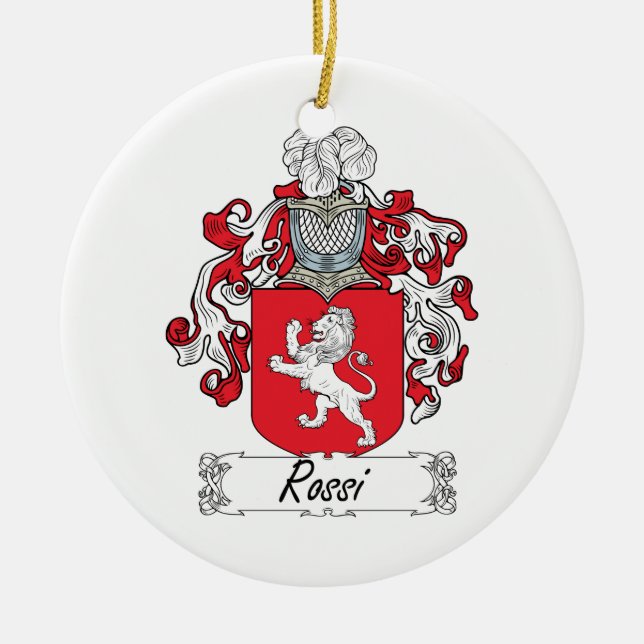 Rossi Family Crest Ceramic Ornament (Front)