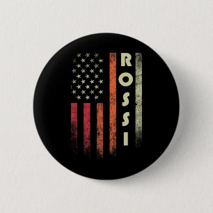 Rossi Surname Funny Retro Vintage Birthday America 2 Inch Round Button