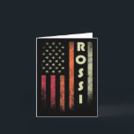 Rossi Surname Funny Retro Vintage Birthday America Card<br><div class="desc">Rossi Surname Funny Retro Vintage Birthday American Flag</div>