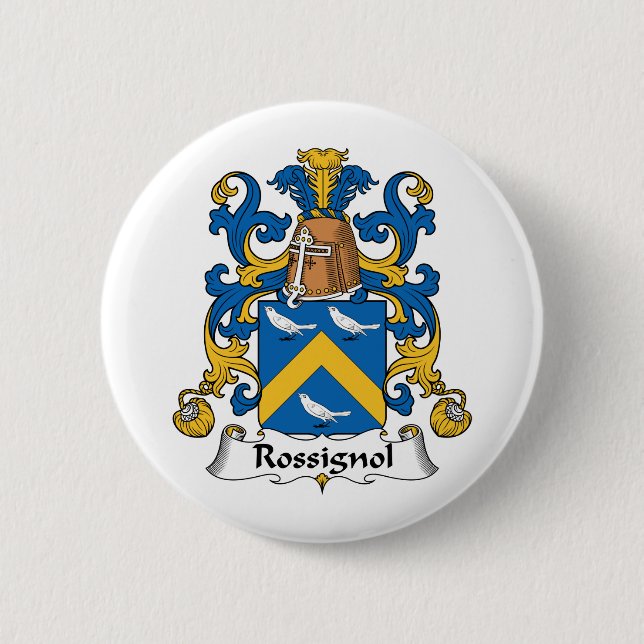 Rossignol Family Crest 2 Inch Round Button (Front)
