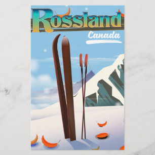 Rossland Canada travel poster. Stationery