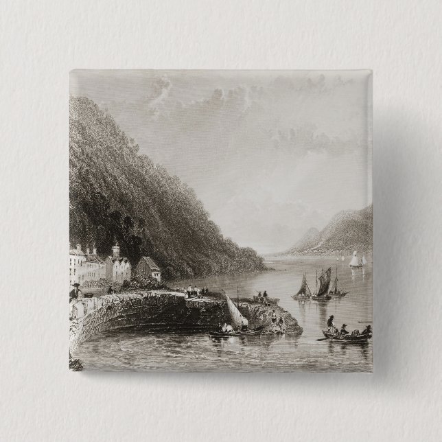 Rosstrevor Pier 2 Inch Square Button (Front)