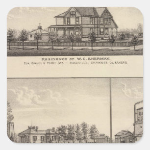 Rossville, Kansas Square Sticker