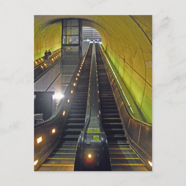 Rossyln Metro Station Escalators Arlington VA Postcard (Front)
