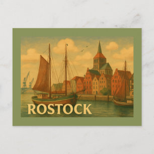 Rostock Germany City Art Postcard
