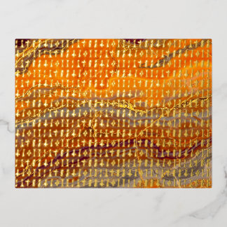 Roswell Alien Alphabet Golden - Foil Holiday Postcard