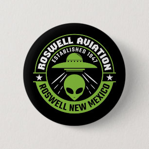 Roswell Aviation Established 1947 2 Inch Round Button
