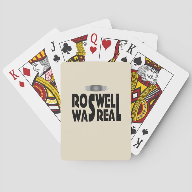 Roswell crash of alien spaceship was real playing cards (Back)