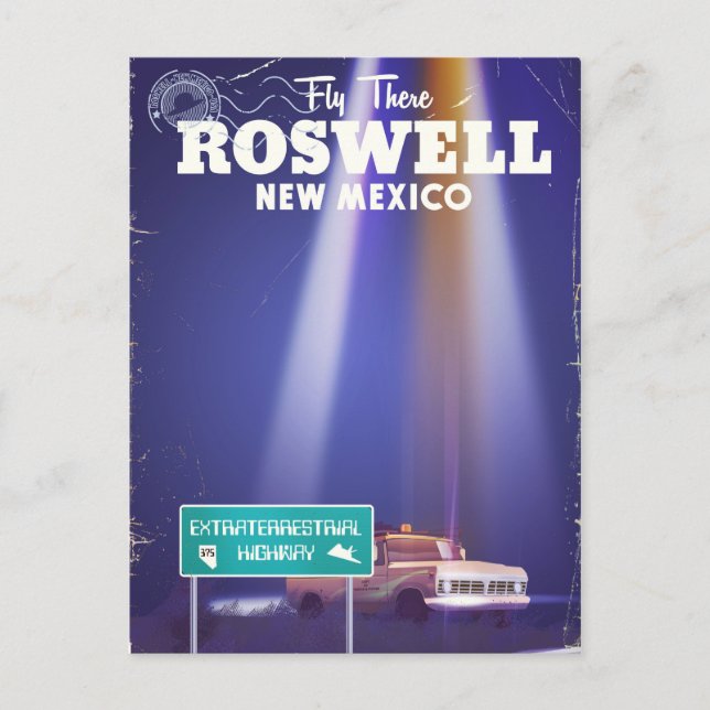 Roswell Extraterrestrial Highway travel poster Postcard (Front)